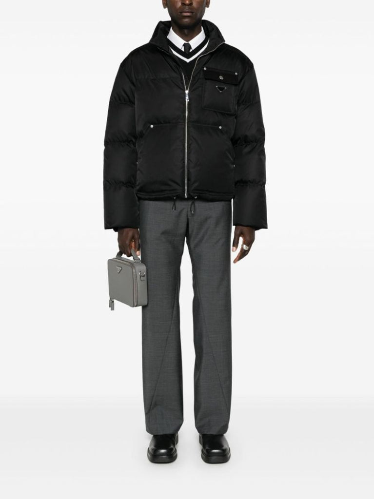 Black Triangle Logo Cotton Down Jacket