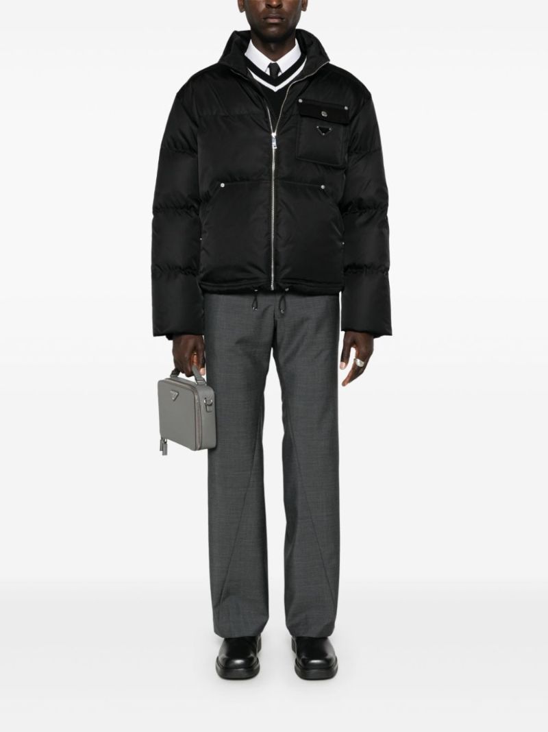 Black Triangle Logo Cotton Down Jacket