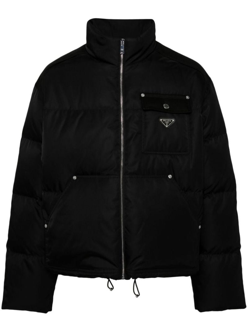 Black Triangle Logo Cotton Down Jacket