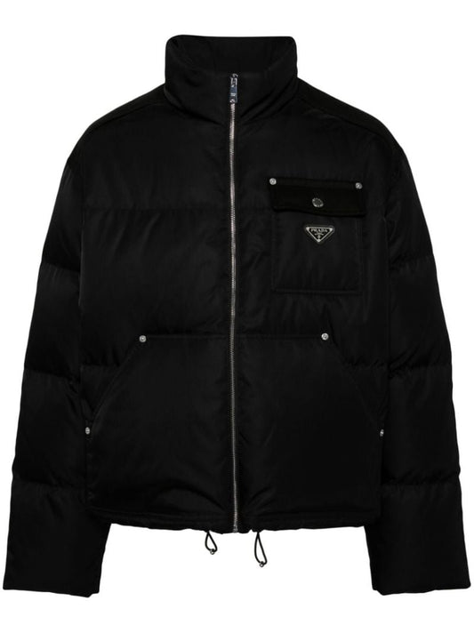 Black Triangle Logo Cotton Down Jacket
