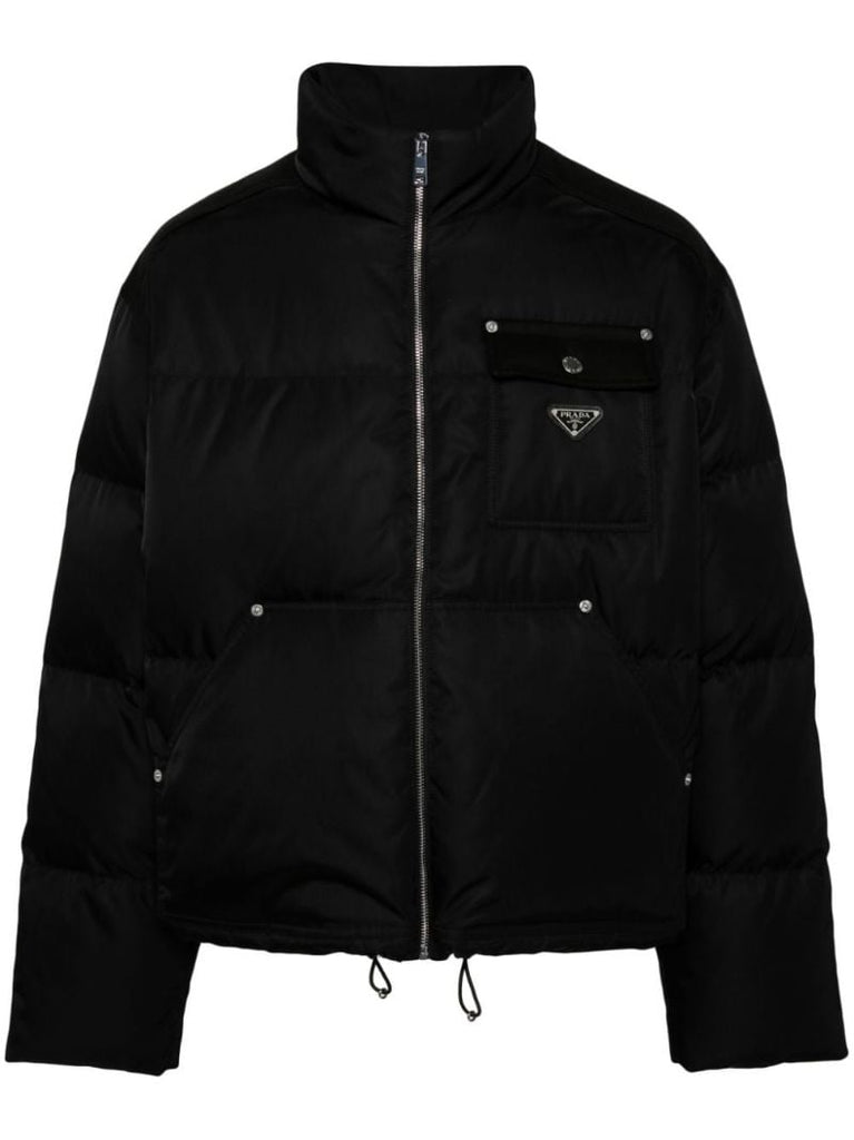 Black Triangle Logo Cotton Down Jacket
