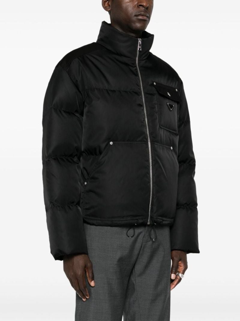 Black Triangle Logo Cotton Down Jacket