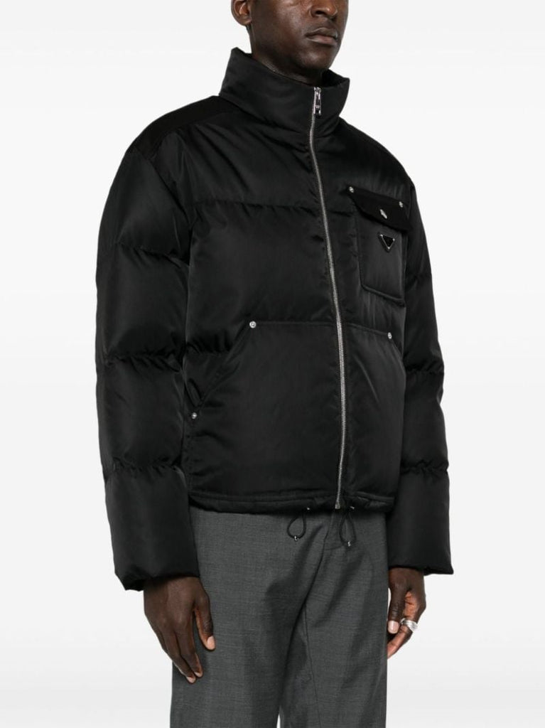 Black Triangle Logo Cotton Down Jacket