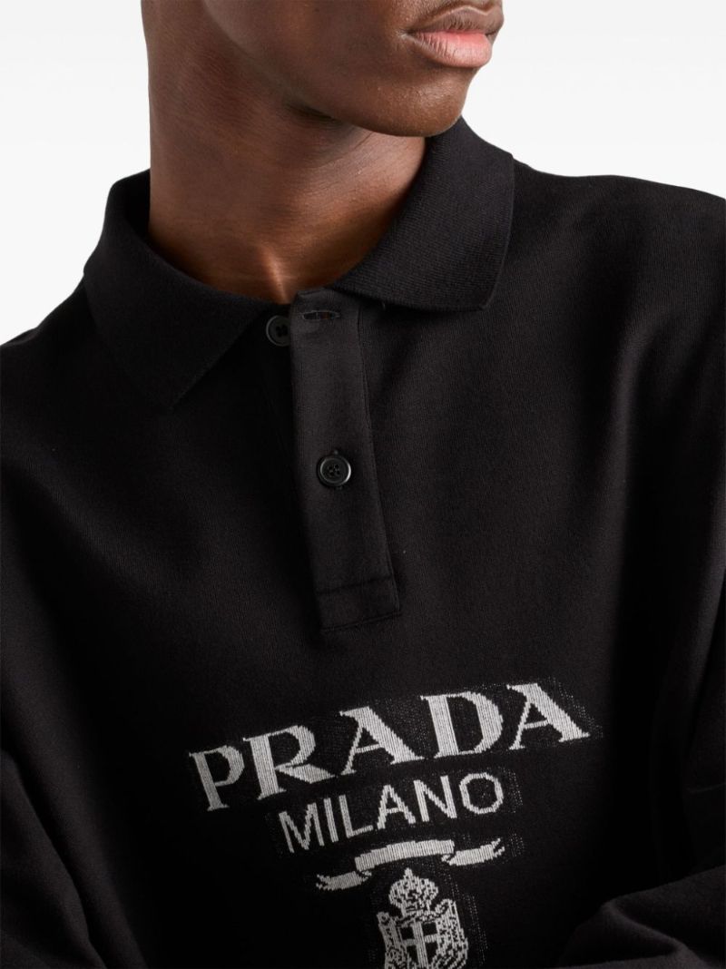 Logo-jacquard Cotton Polo Shirt