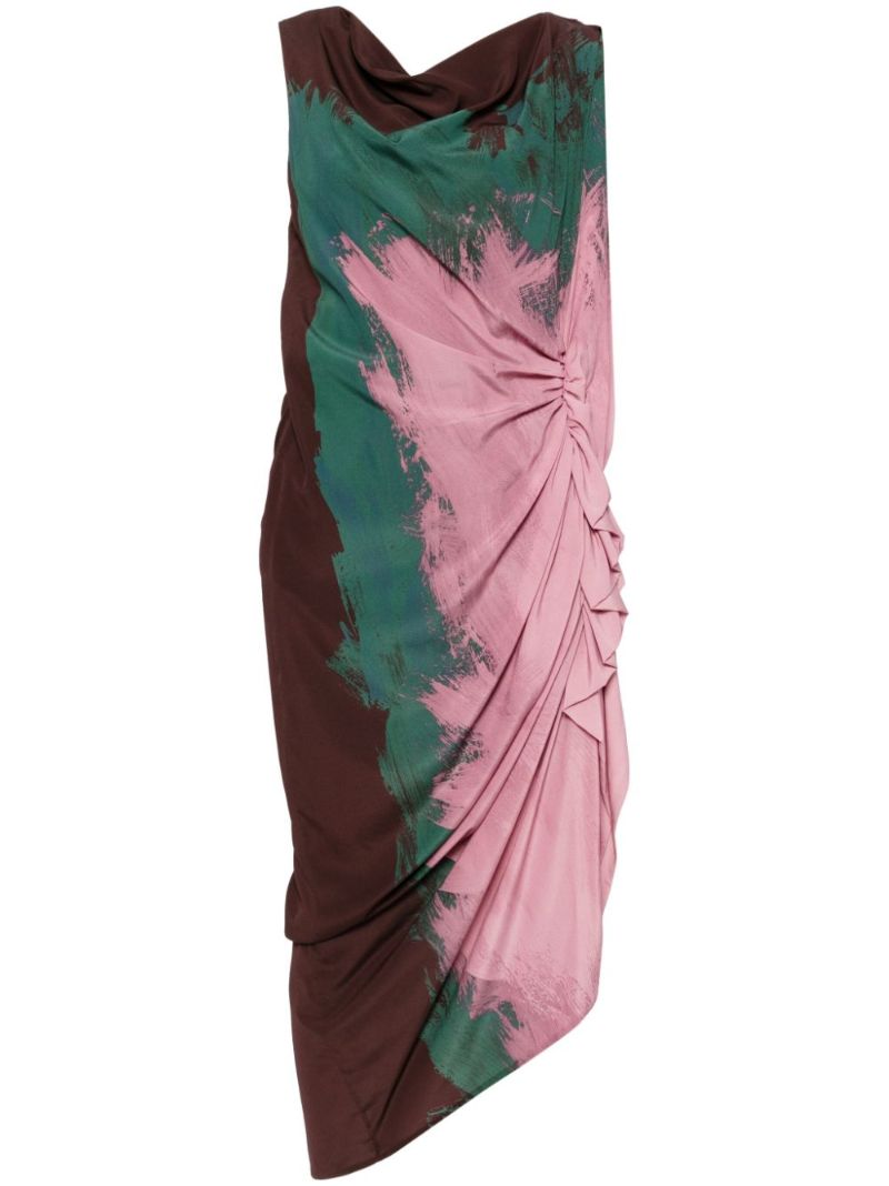 Printed Draped Dress