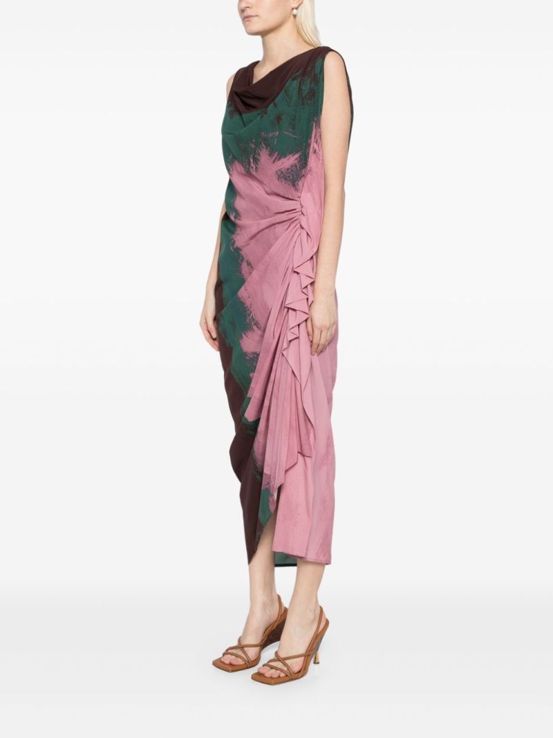 Printed Draped Dress
