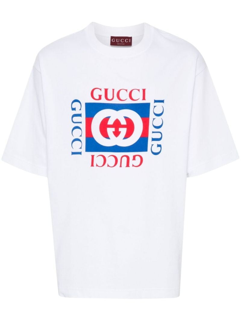 White Interlocking G-print T-shirt
