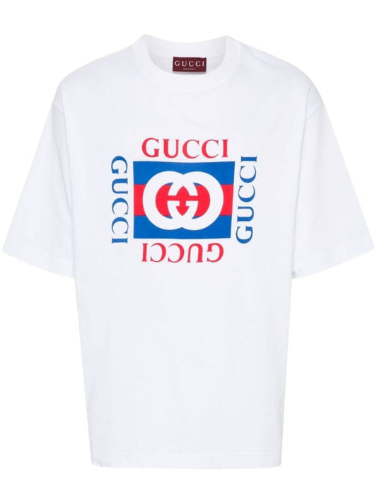 White Interlocking G-print T-shirt