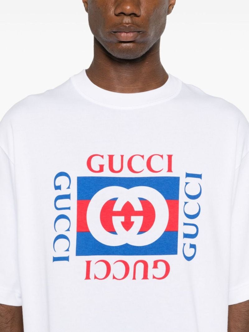 White Interlocking G-print T-shirt
