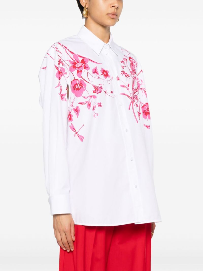 Floral-print Cotton Poplin Shirt