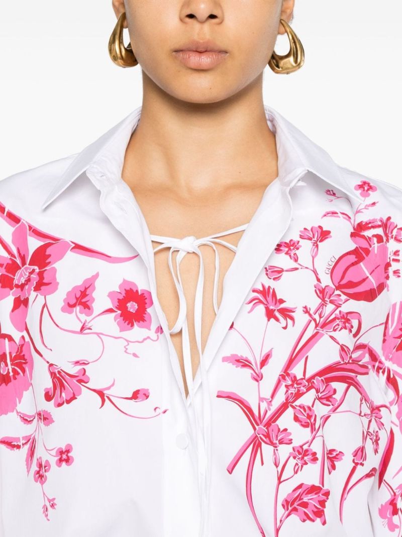 Floral-print Cotton Poplin Shirt