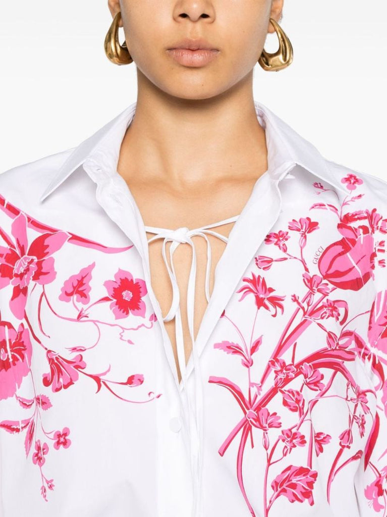 Floral-print Cotton Poplin Shirt