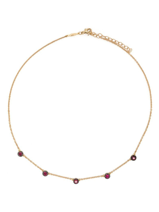 18k Yellow Gold Diamond and Ruby Necklace4