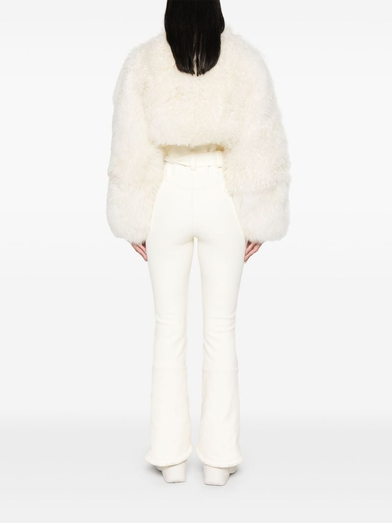 White Shearling Ski Suit