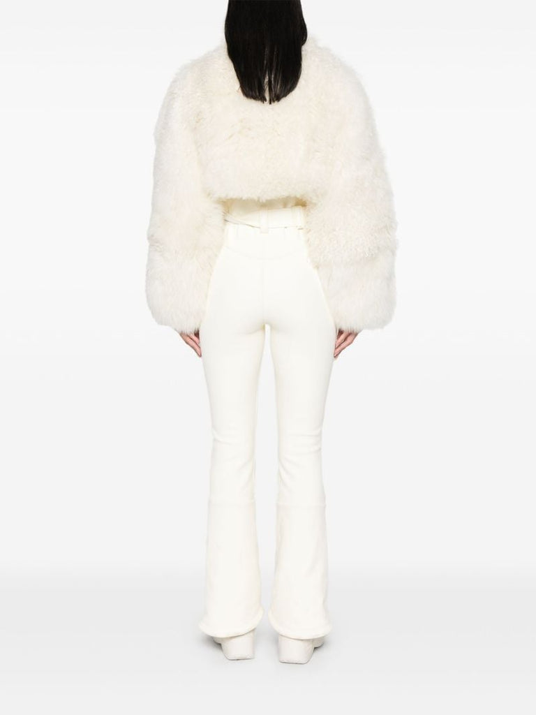 White Shearling Ski Suit