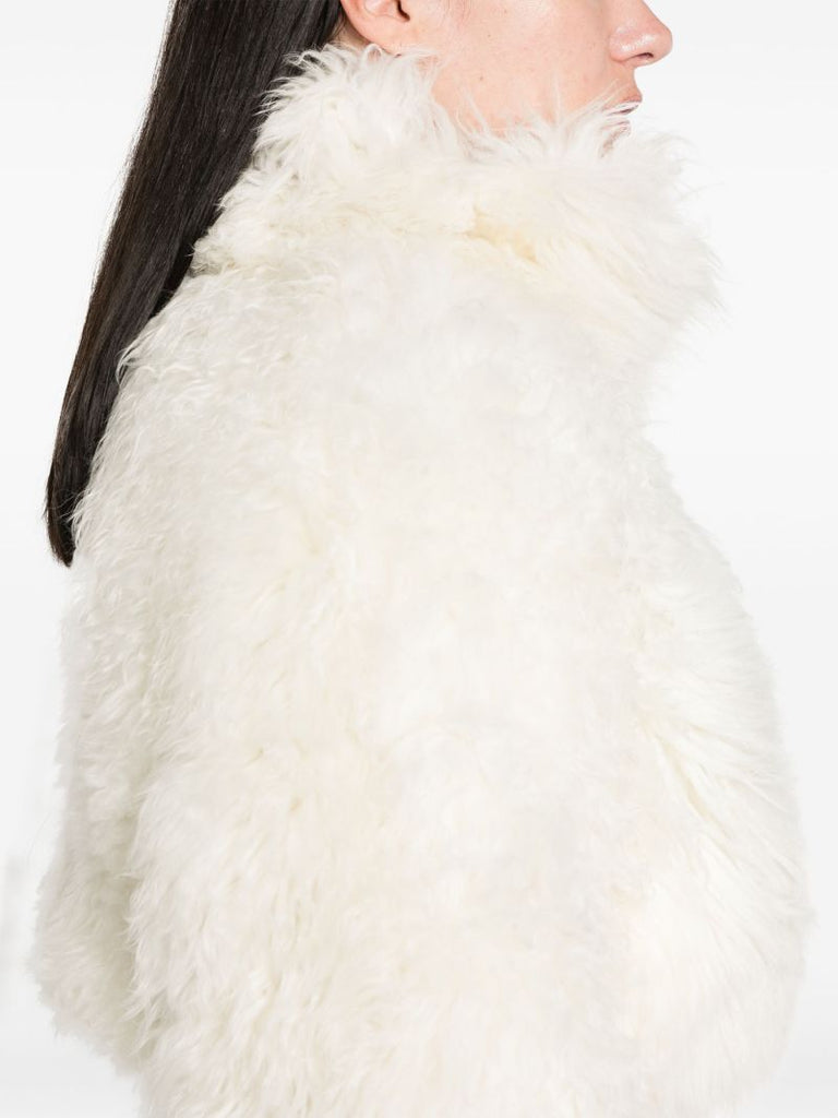 White Shearling Ski Suit