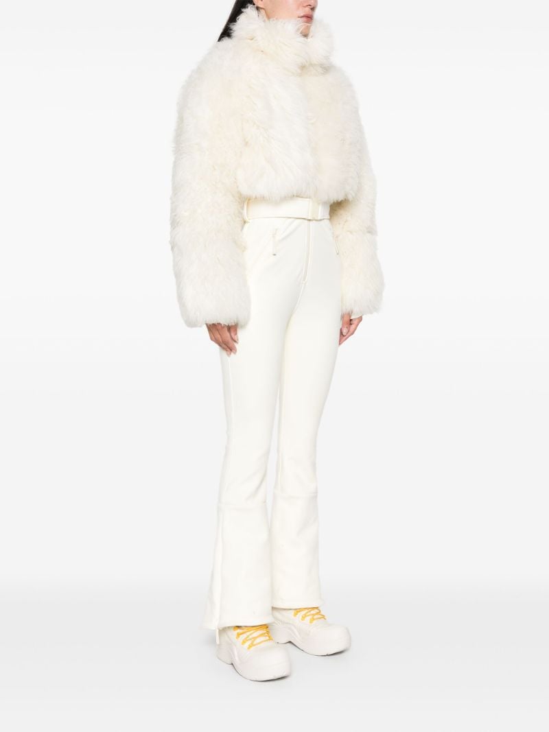 White Shearling Ski Suit