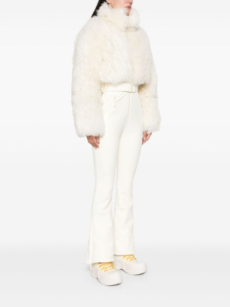 White Shearling Ski Suit