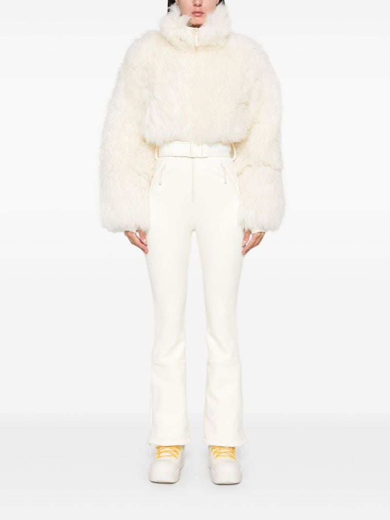 White Shearling Ski Suit