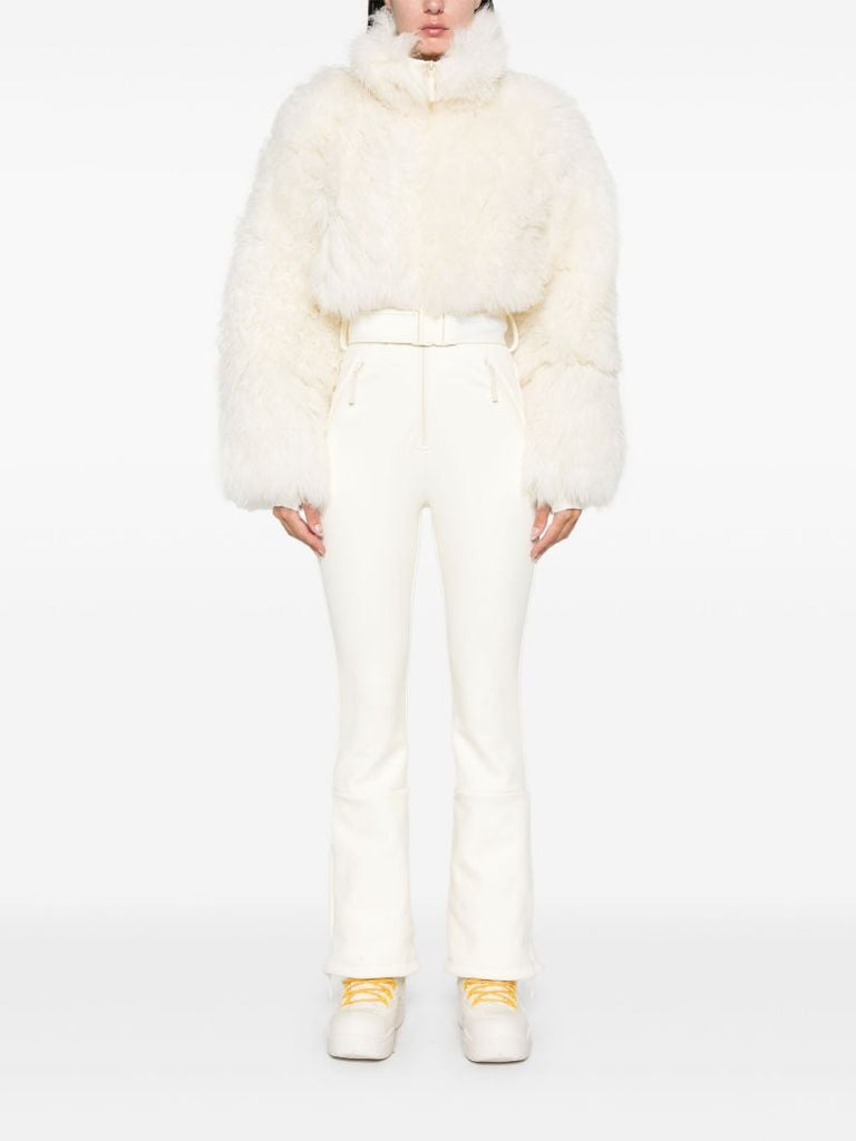 White Shearling Ski Suit