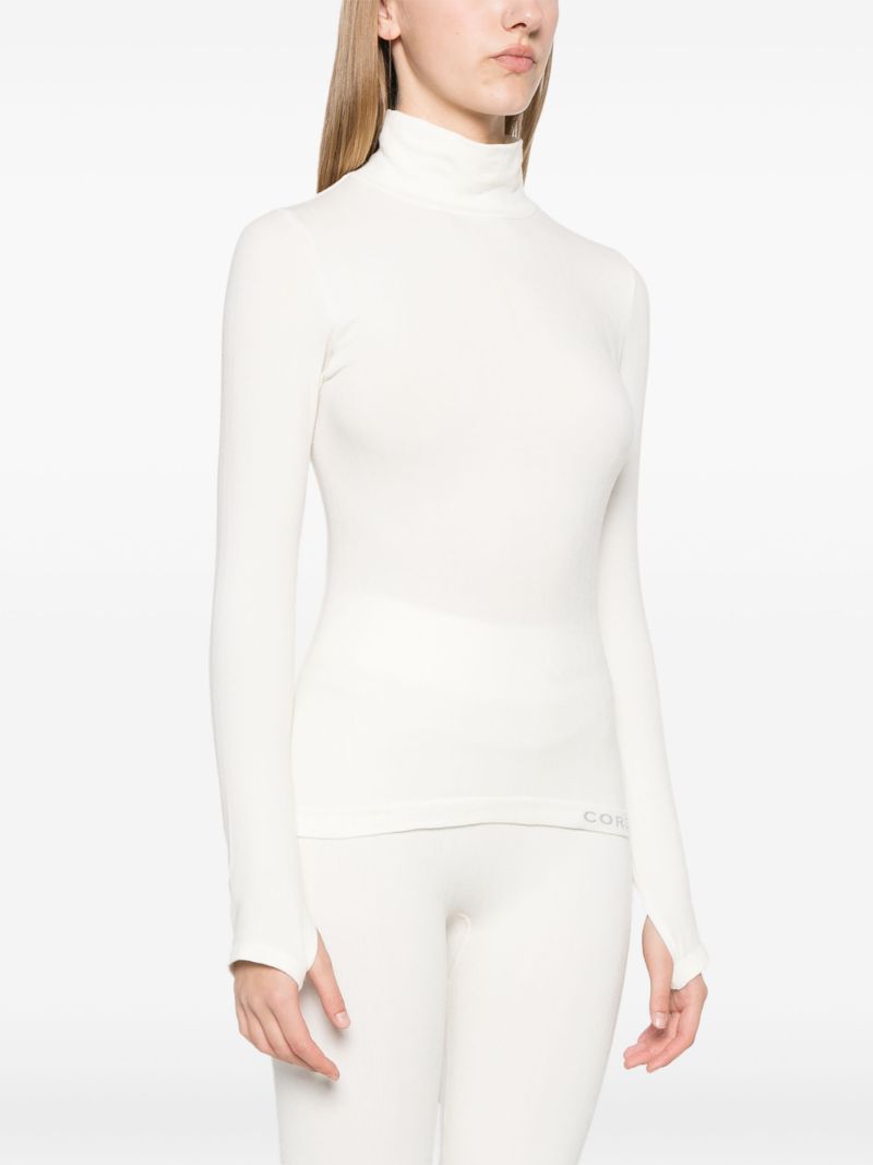 White Ribbed-knit Ski Top