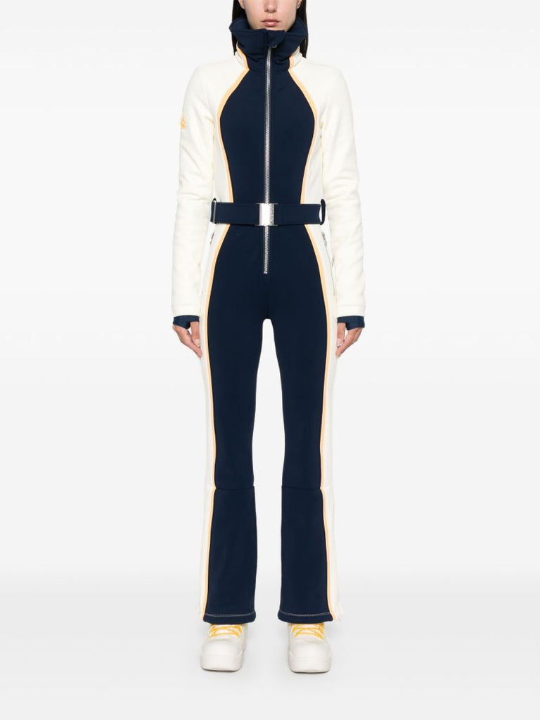 Blue Colour-block Ski Suit