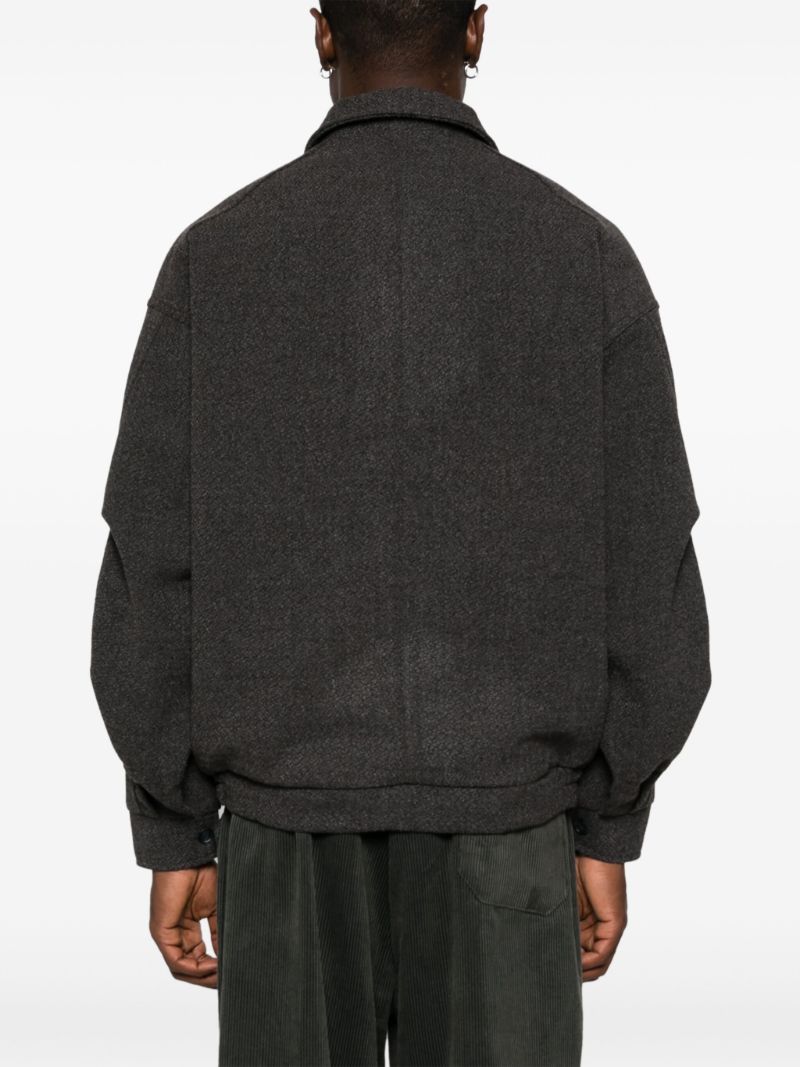 Grey BouclÃ_x0083_Â© Bomber Jacket