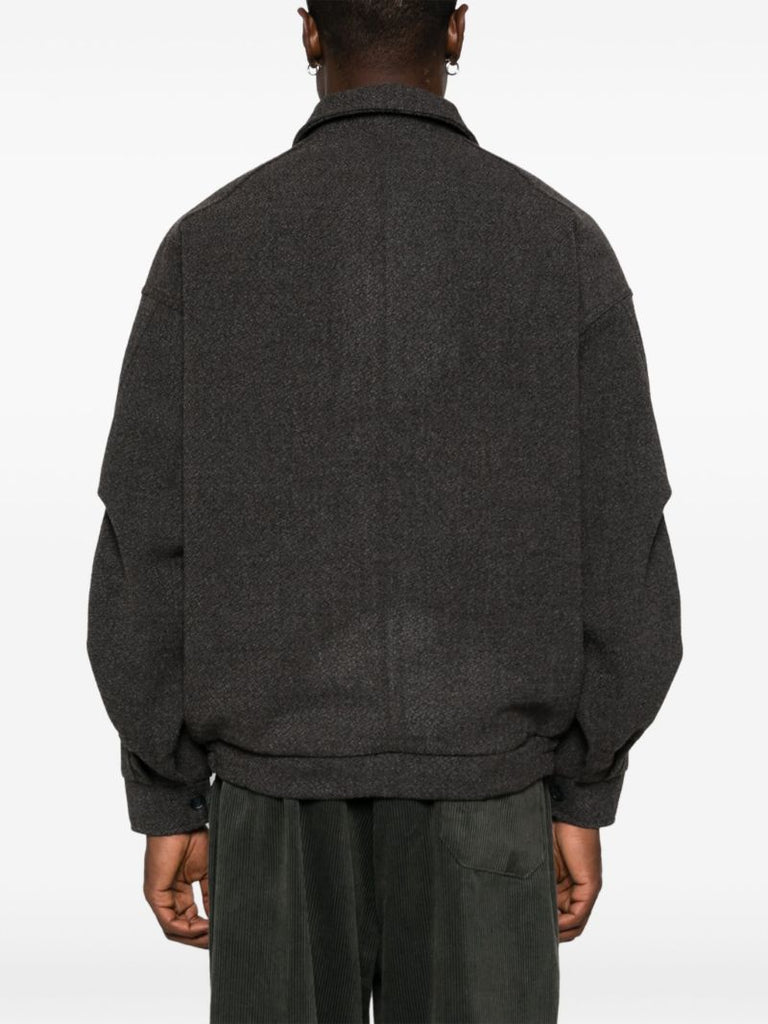Grey BouclÃ_x0083_Â© Bomber Jacket