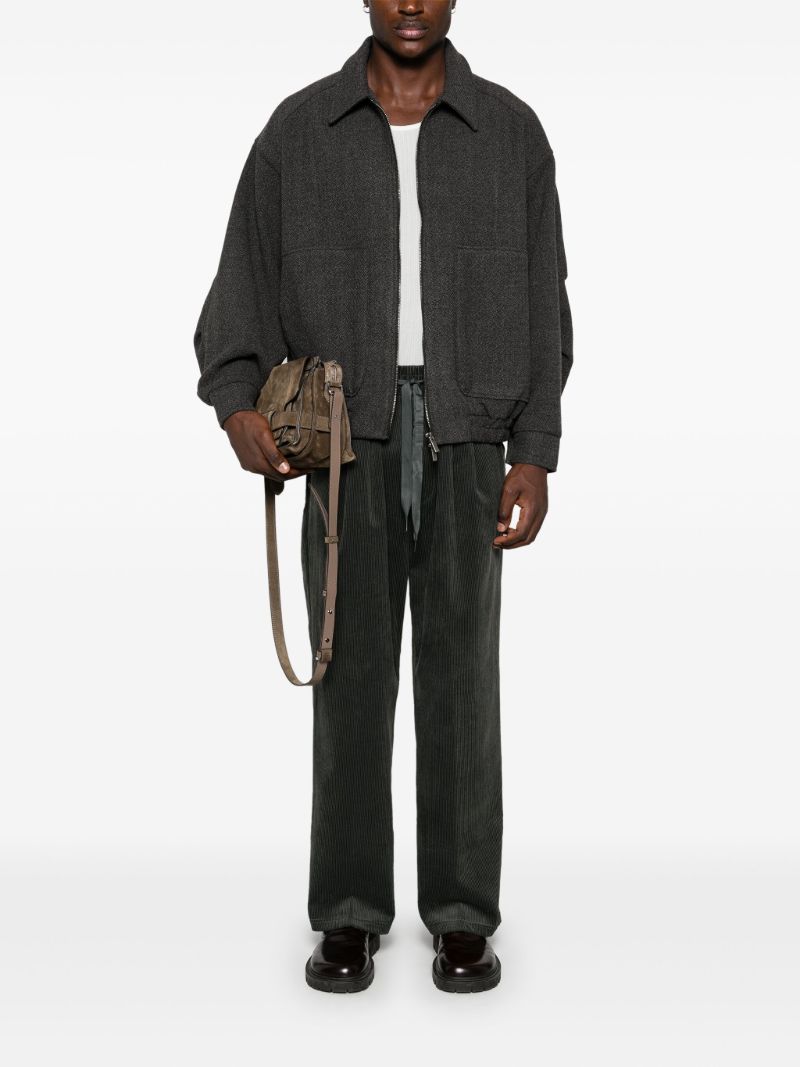 Grey BouclÃ_x0083_Â© Bomber Jacket