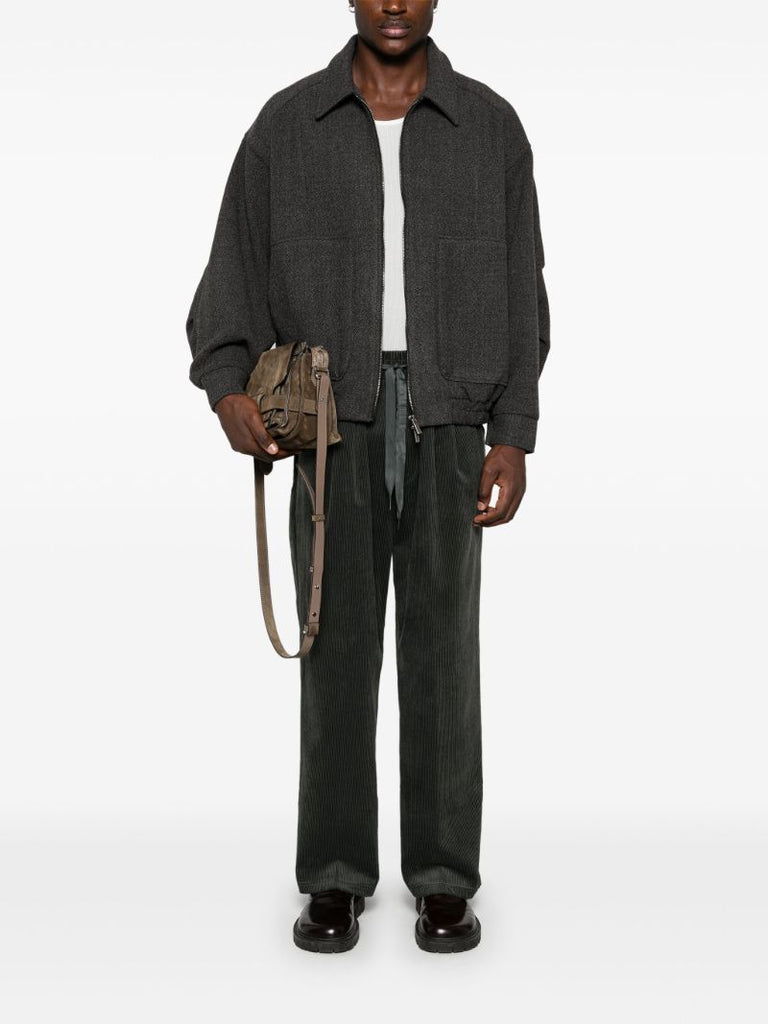 Grey BouclÃ_x0083_Â© Bomber Jacket
