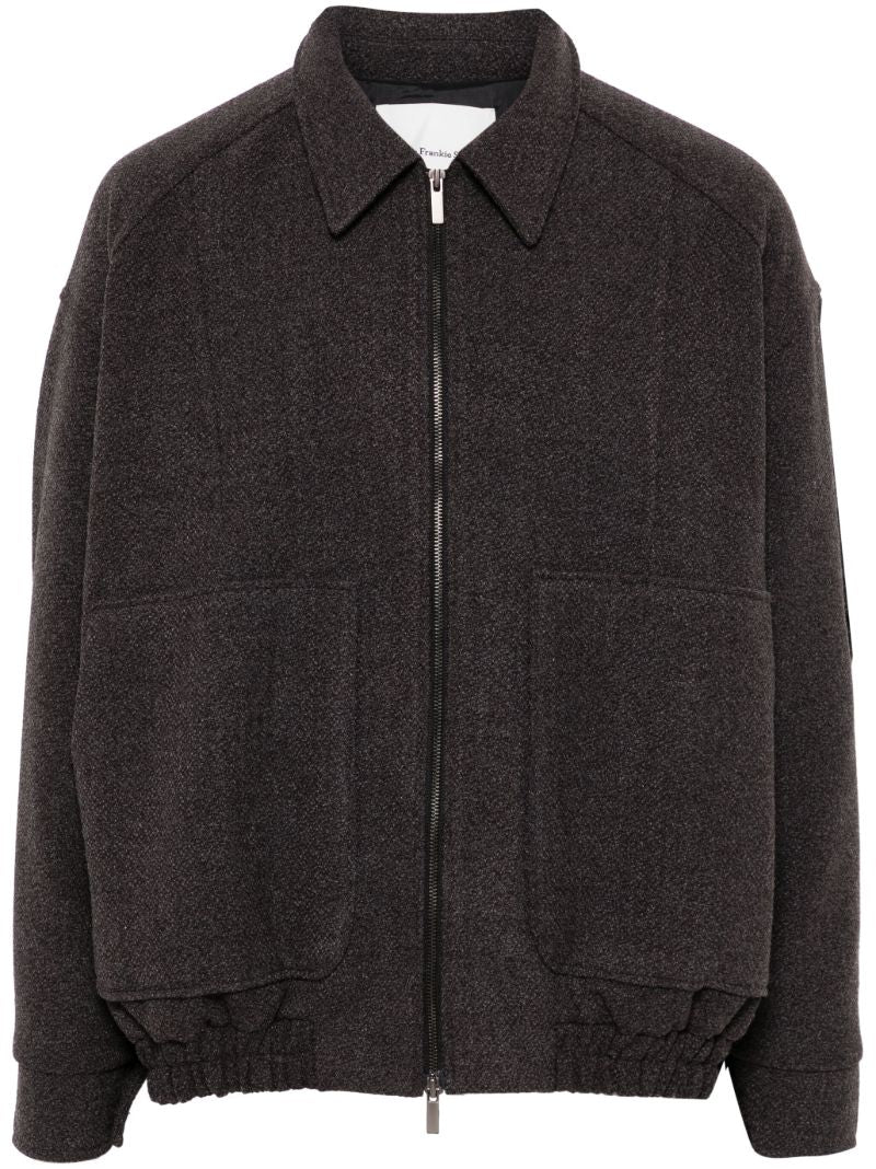 Grey BouclÃ_x0083_Â© Bomber Jacket