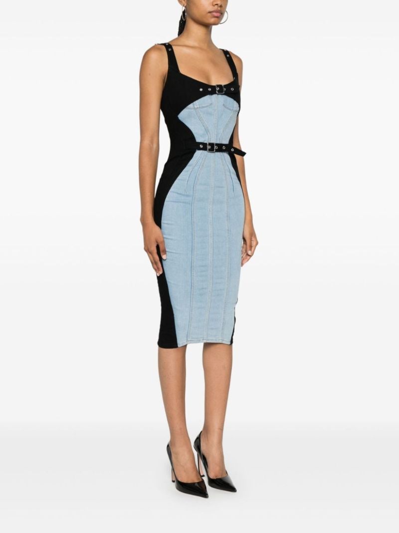 Panelled Buckled Midi Dress