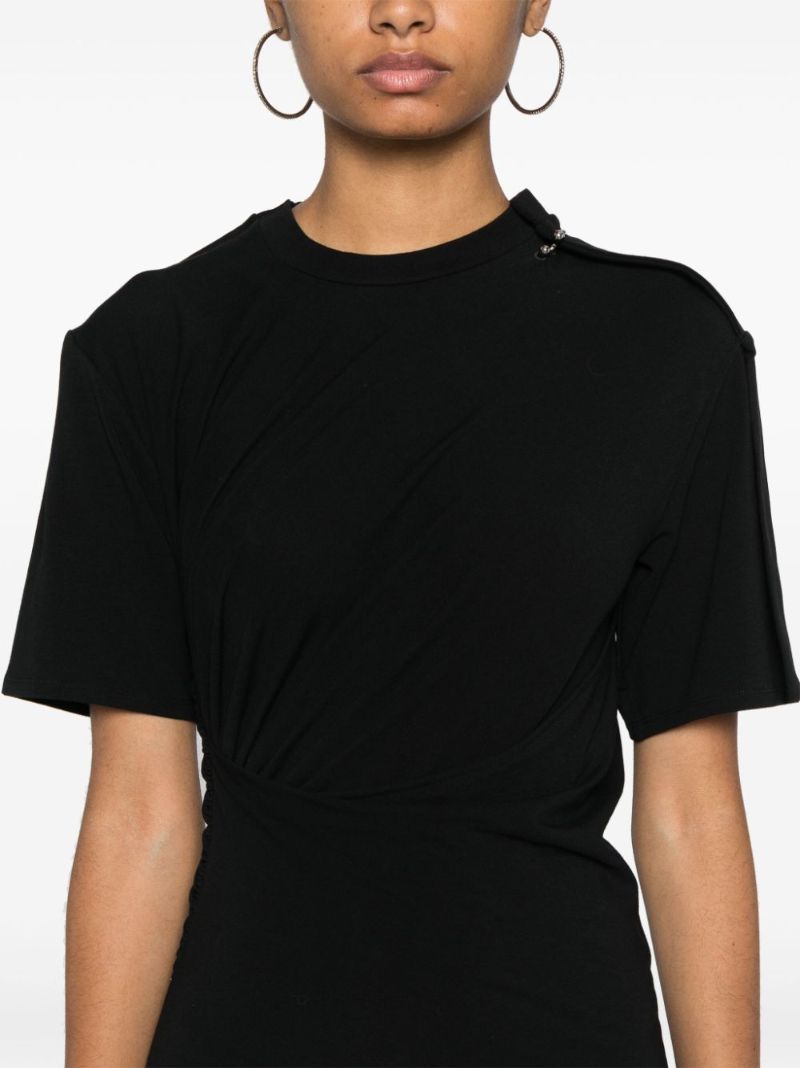 Draped Pierced Mini Dress