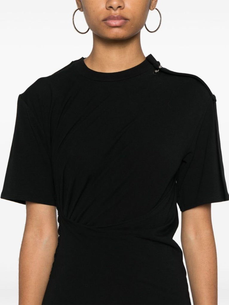 Draped Pierced Mini Dress