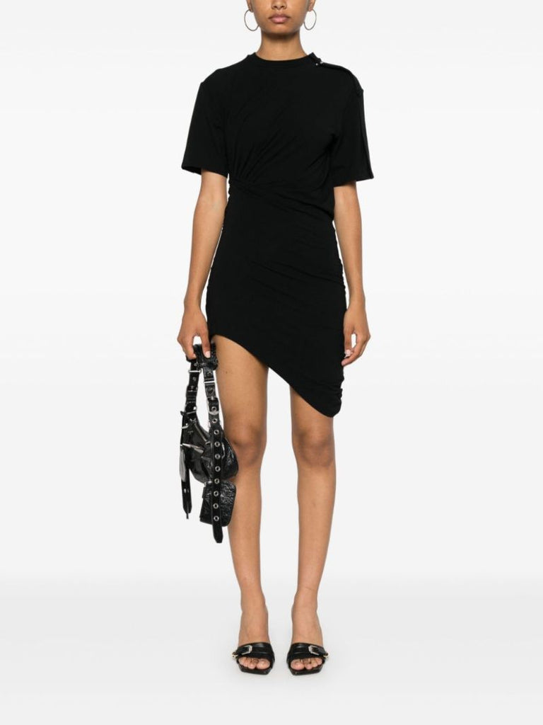 Draped Pierced Mini Dress