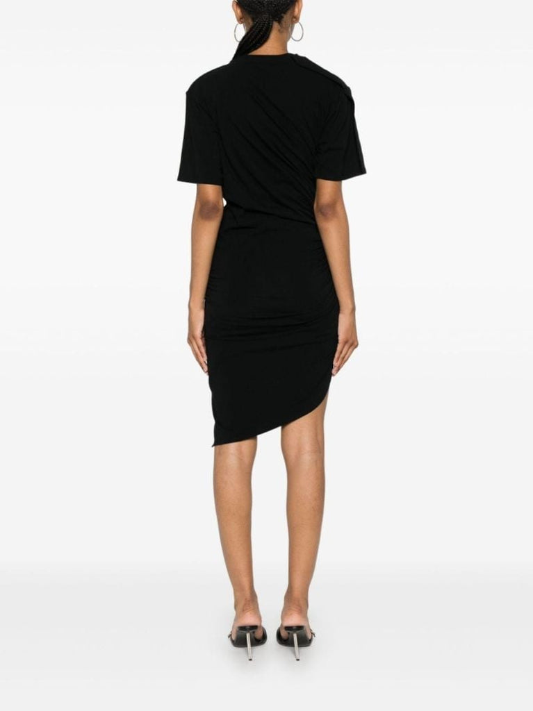 Draped Pierced Mini Dress