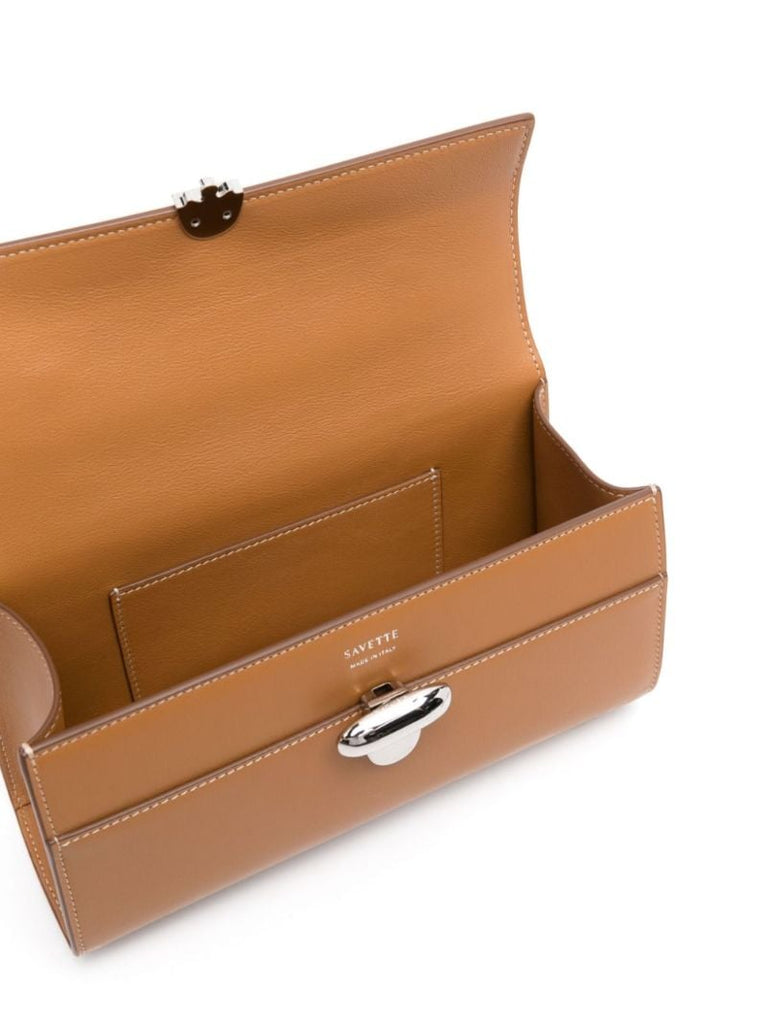Brown Symmetry Pochette Leather Clutch Bag