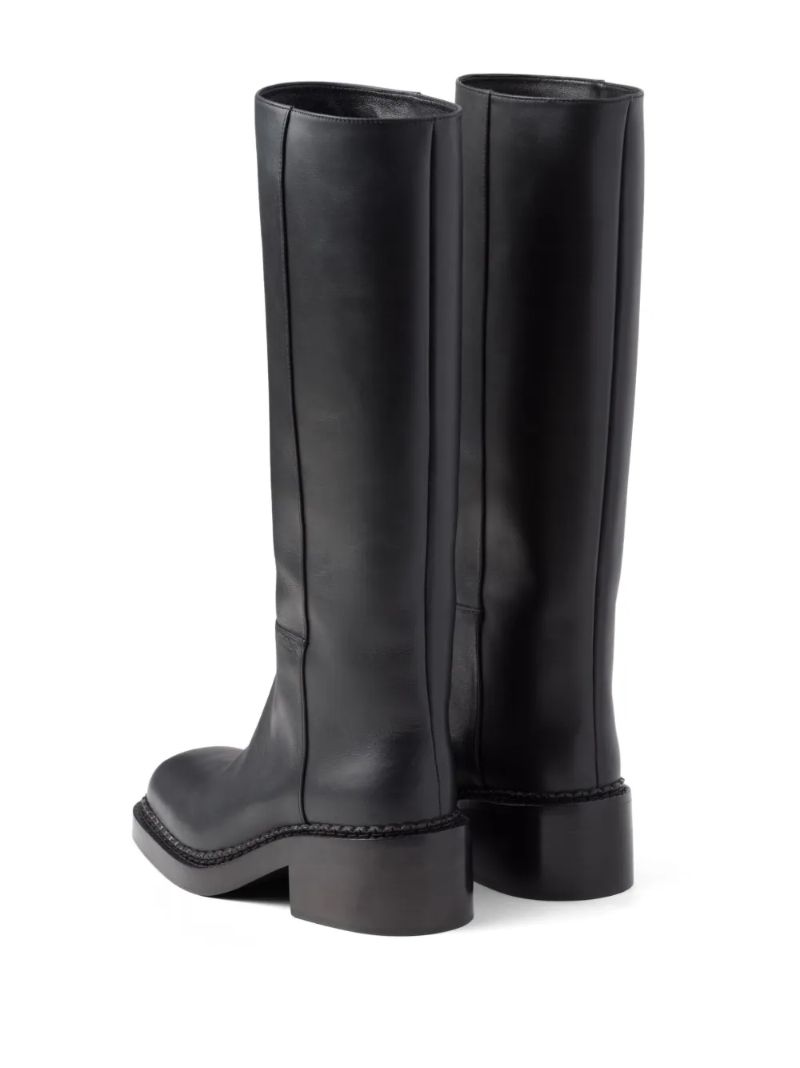 Black 55 Leather Knee-high Boots