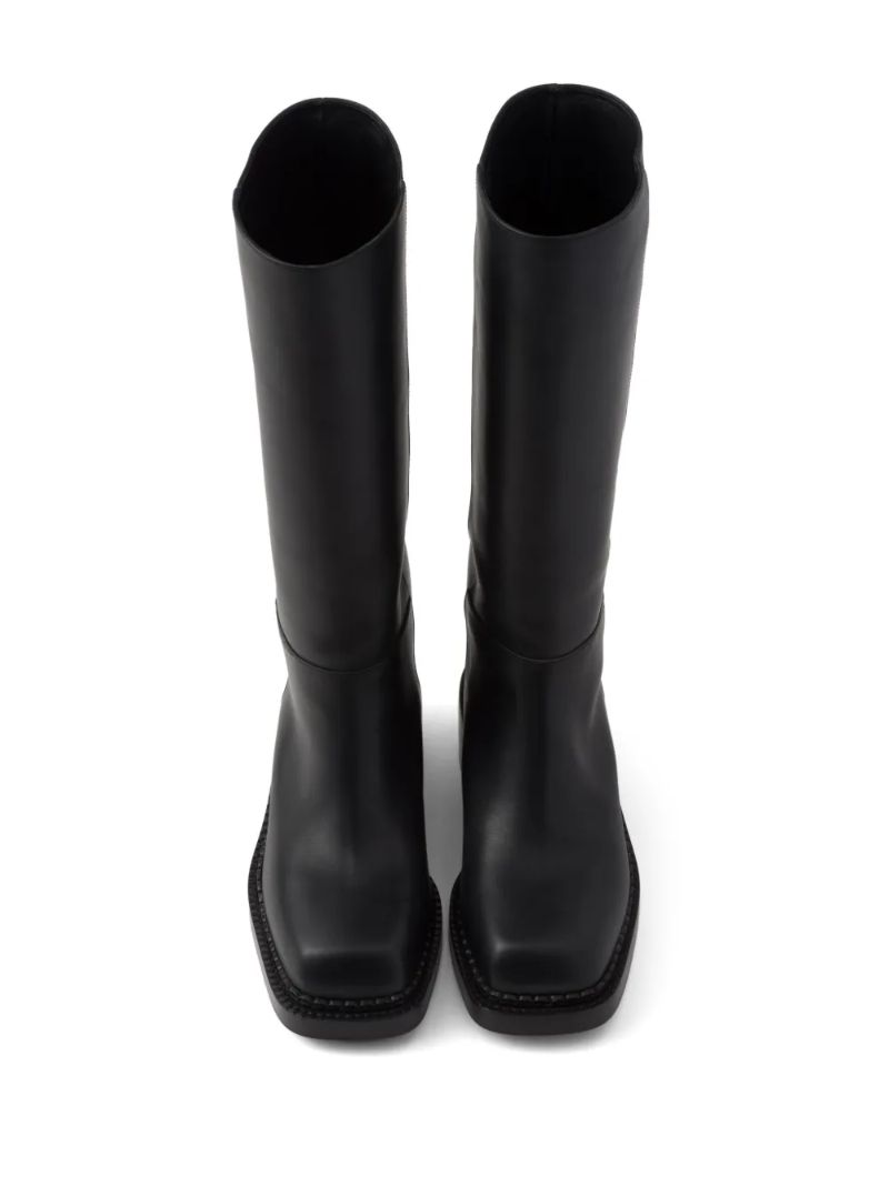 Black 55 Leather Knee-high Boots