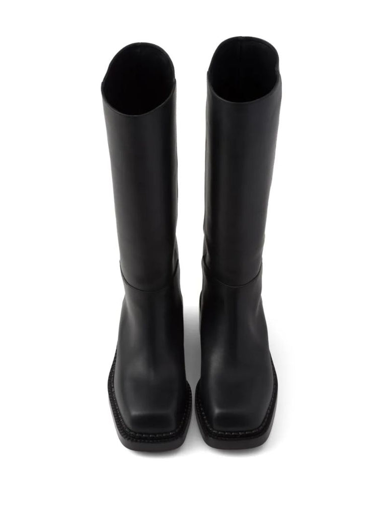 Black 55 Leather Knee-high Boots