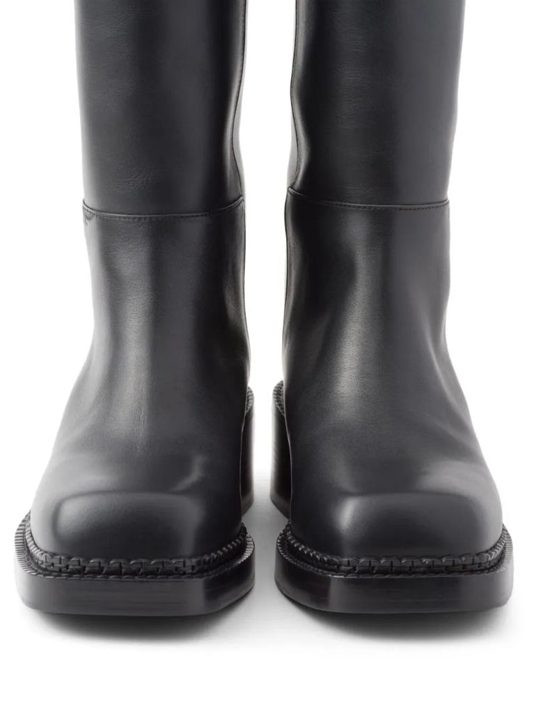 Black 55 Leather Knee-high Boots