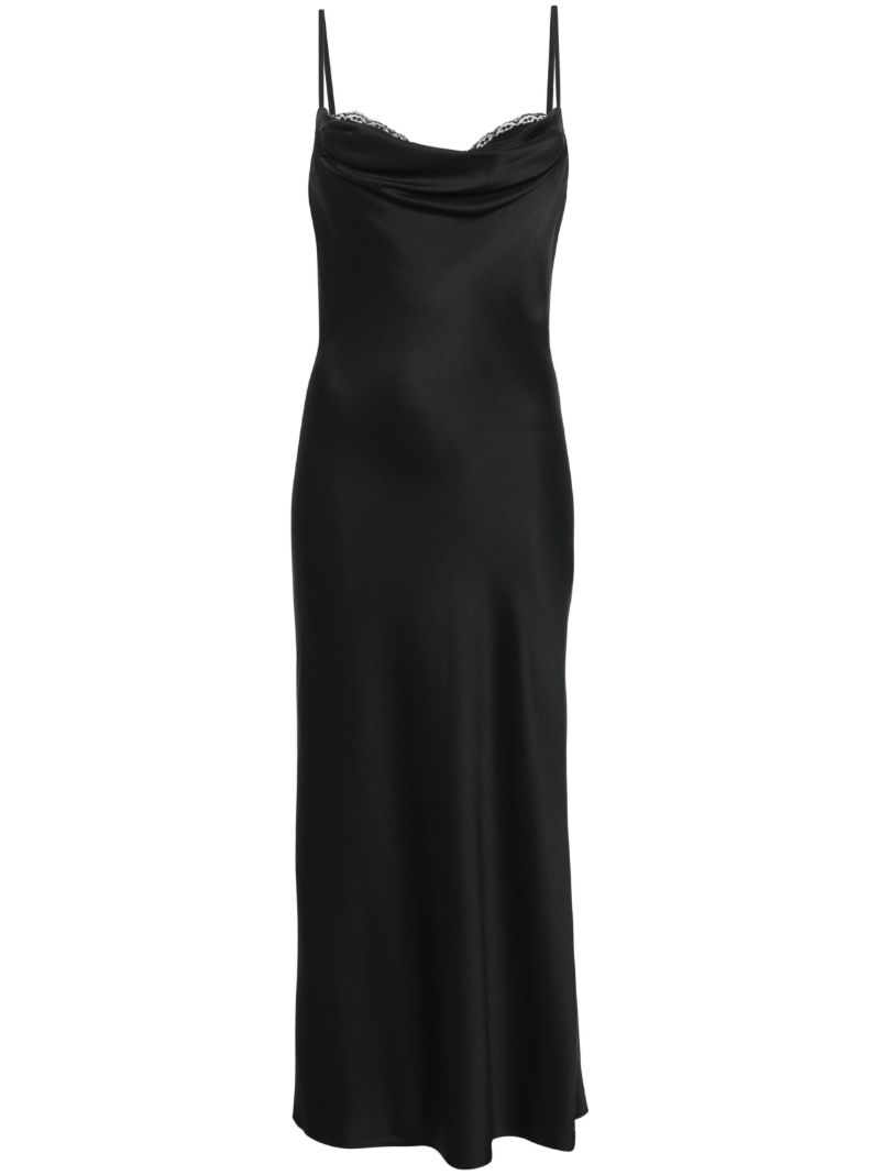 Lace-detail Silk Midi Dress