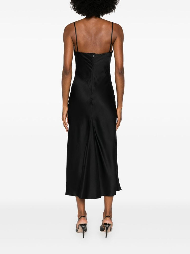 Lace-detail Silk Midi Dress