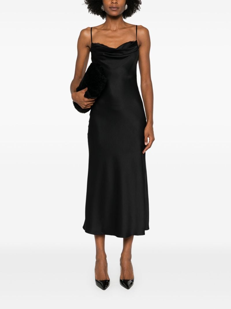 Lace-detail Silk Midi Dress