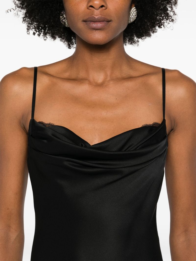 Lace-detail Silk Midi Dress