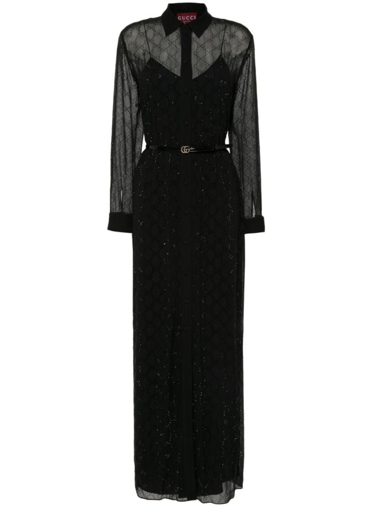 Gg Silk Shirt Dress