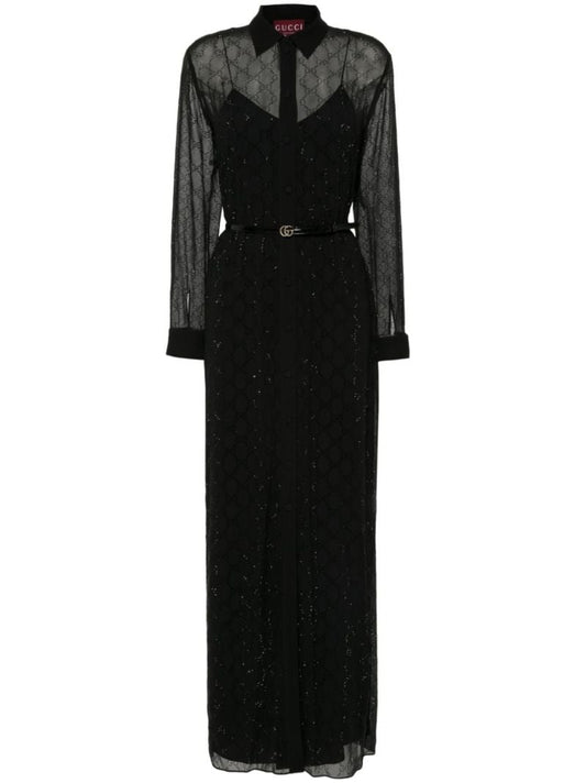 Gg Silk Shirt Dress
