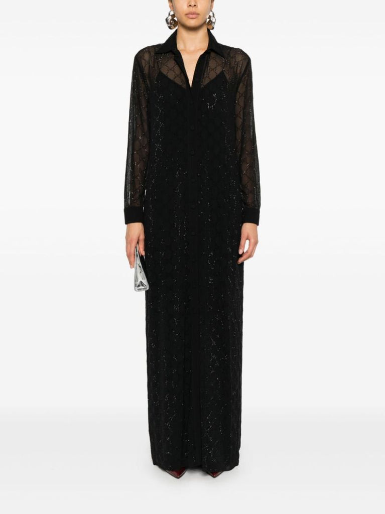Gg Silk Shirt Dress