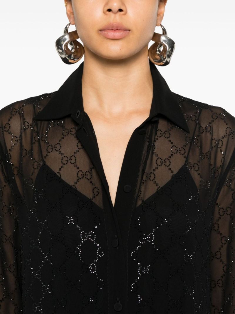 Gg Silk Shirt Dress