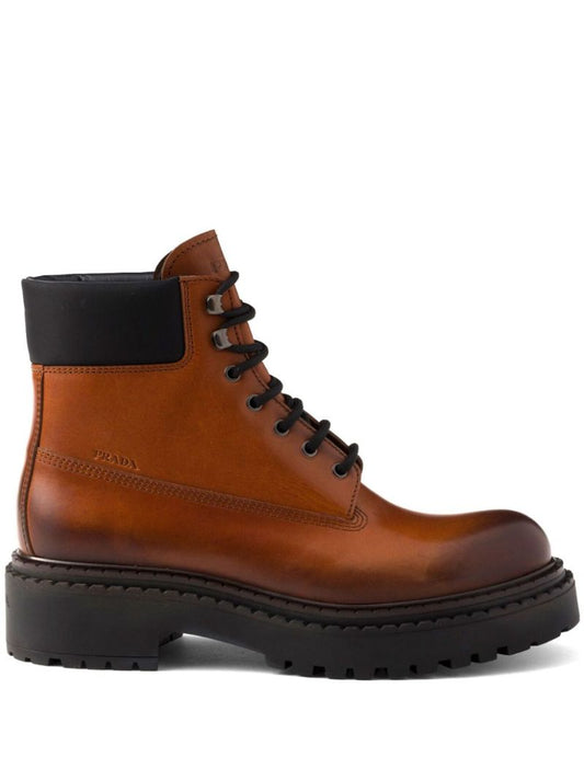 Logo-embossed Combat Boots